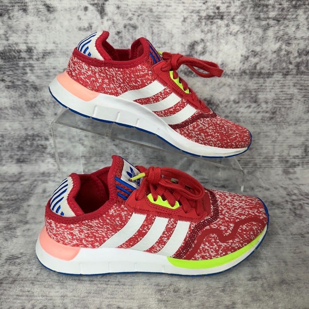 Adidas Swift Run 22 J Kids 6 Black Pink Leopard Running Shoes Sneakers GX9215